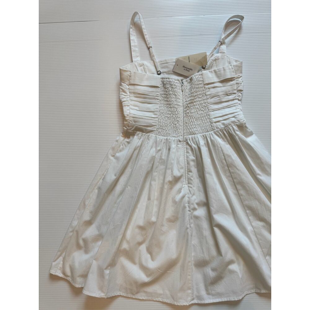 Abercrombie Fitch Emerson Poplin Mini Dress White S Bridal Shower Coquette NWT - Picture 14 of 16